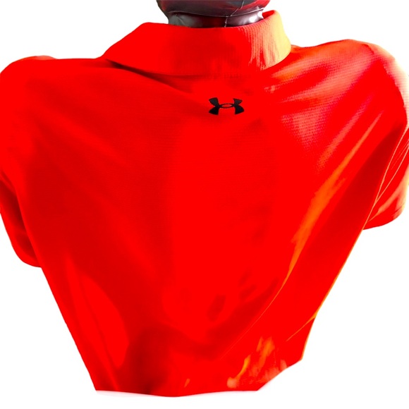 Under Armour men’s golf polo size 2XL Heat gear Brilliant orange 100% polyester - Picture 2 of 4